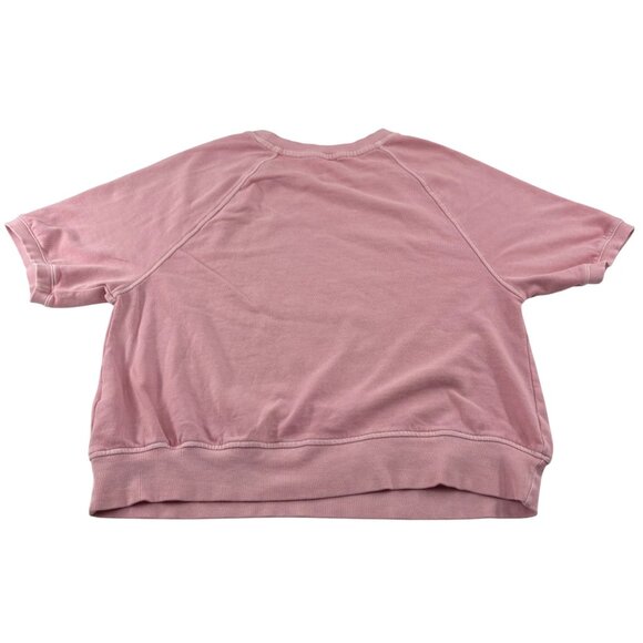 Old Navy Womens Pink Short Sleeve Sweatshirt With Tropical Print - Picture 5 of 5